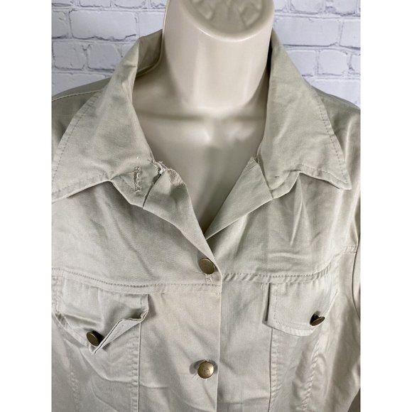 VTG Cleveland Street Beige Collared Button Up Jacket Women’s Size 18 - Picture 5 of 7
